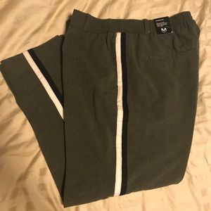Limited tapered ankle length pant w/ tuxedo stripe